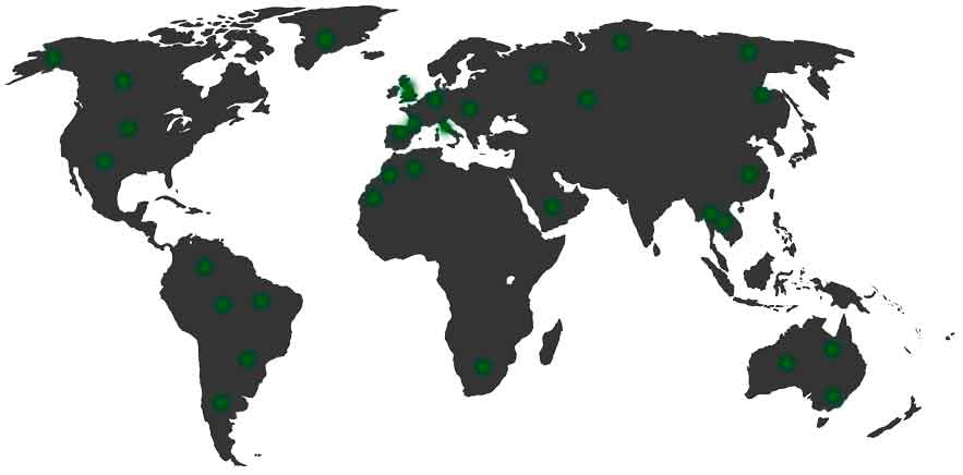 our visitors in a world map